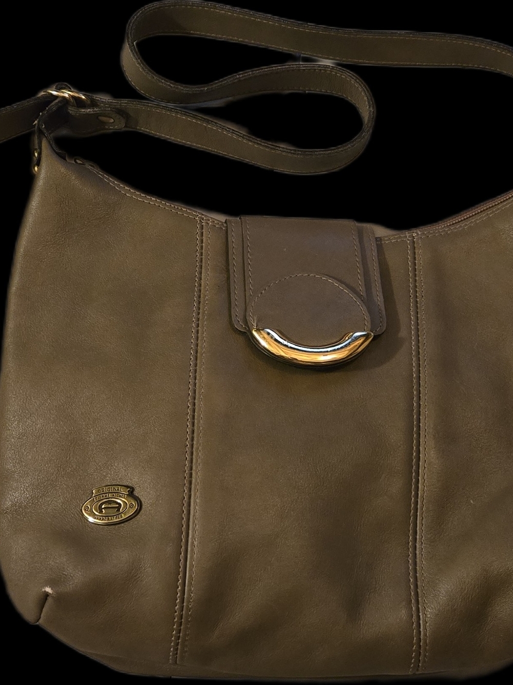 Vintage Etienne Aigner "Original Handcrafted" Leather Shoulder Hobo Bag